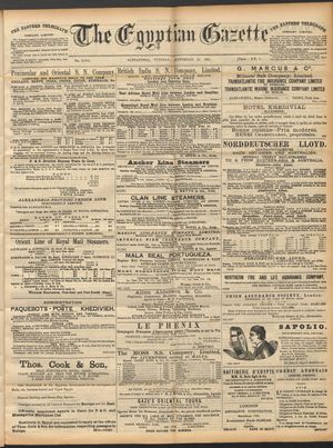 The Egyptian gazette vom 29.09.1891