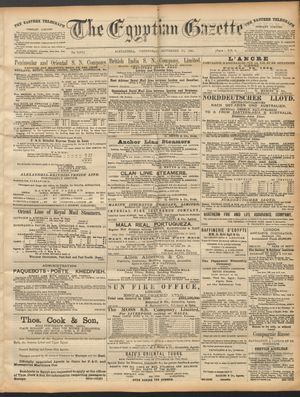 The Egyptian gazette vom 30.09.1891
