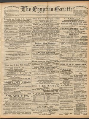 The Egyptian gazette vom 09.10.1891