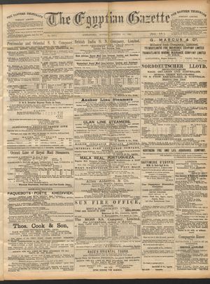 The Egyptian gazette vom 19.10.1891