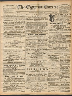 The Egyptian gazette vom 30.10.1891