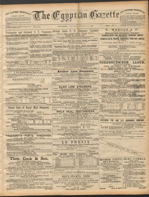 The Egyptian gazette vom 31.10.1891