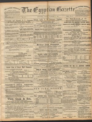 The Egyptian gazette vom 02.11.1891