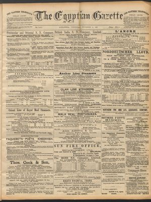 The Egyptian gazette vom 04.11.1891