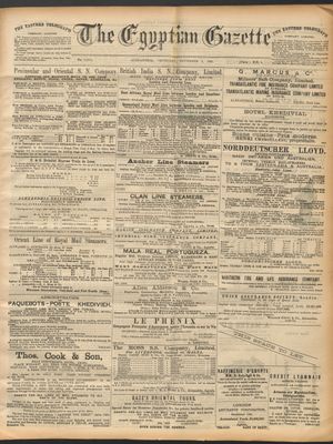 The Egyptian gazette vom 05.11.1891