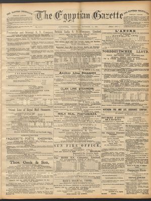 The Egyptian gazette vom 11.11.1891