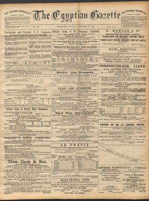 The Egyptian gazette vom 12.11.1891