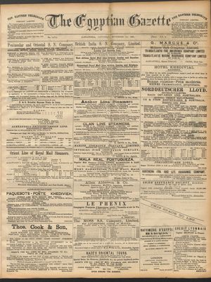 The Egyptian gazette vom 14.11.1891