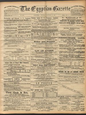 The Egyptian gazette vom 19.11.1891