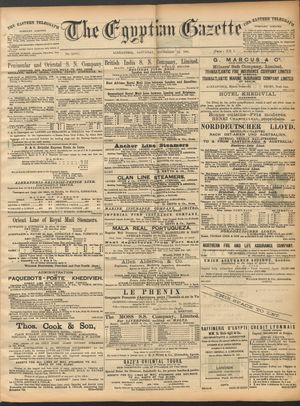 The Egyptian gazette on Nov 28, 1891