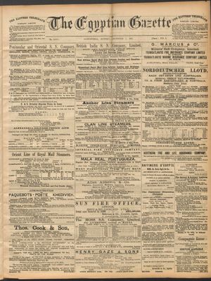 The Egyptian gazette vom 07.12.1891