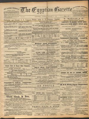 The Egyptian gazette vom 19.12.1891