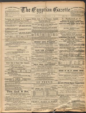 The Egyptian gazette vom 29.12.1891