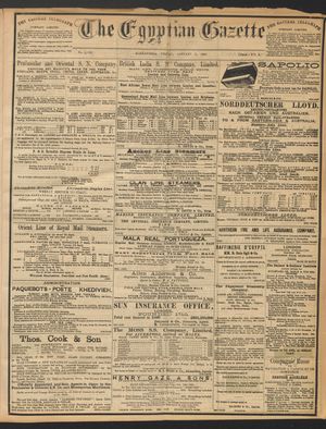 The Egyptian gazette on Jan 8, 1892