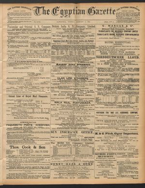 The Egyptian gazette vom 09.02.1892