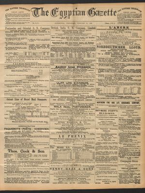 The Egyptian gazette on Feb 24, 1892