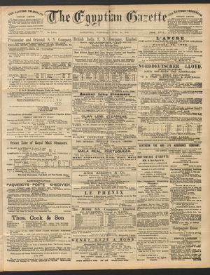 The Egyptian gazette vom 20.04.1892
