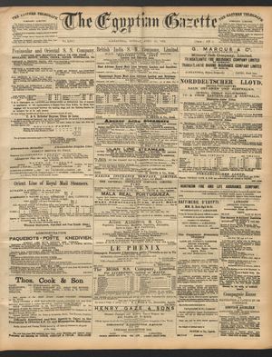 The Egyptian gazette on Apr 25, 1892