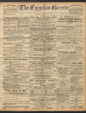The Egyptian gazette vom 20.06.1892