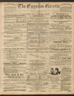 The Egyptian gazette vom 02.07.1892