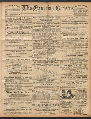 The Egyptian gazette vom 02.08.1892