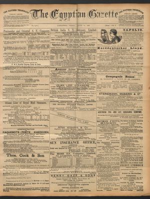 The Egyptian gazette on Aug 12, 1892