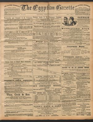 The Egyptian gazette vom 02.09.1892
