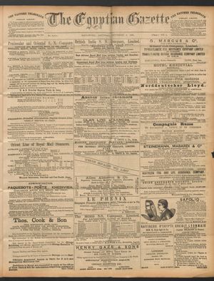 The Egyptian gazette on Sep 3, 1892