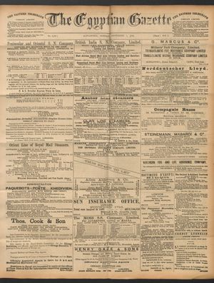 The Egyptian gazette on Sep 5, 1892