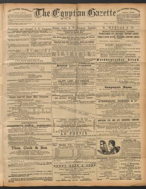 The Egyptian gazette vom 06.09.1892