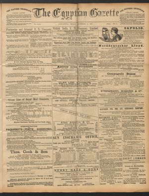 The Egyptian gazette on Sep 9, 1892