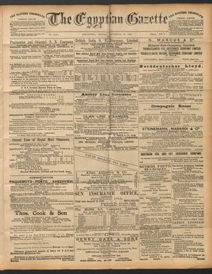 The Egyptian gazette vom 12.09.1892