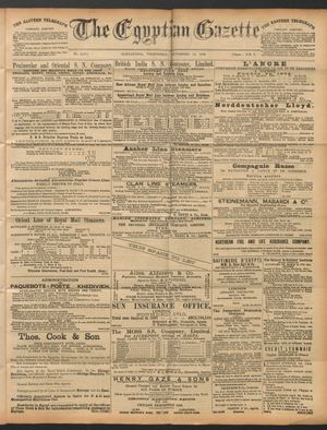 The Egyptian gazette vom 14.09.1892