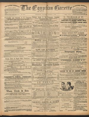 The Egyptian gazette on Oct 8, 1892