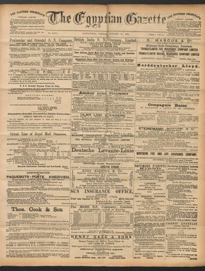 The Egyptian gazette vom 31.10.1892