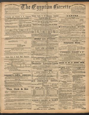 The Egyptian gazette on Nov 2, 1892