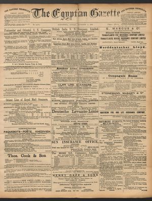The Egyptian gazette vom 07.11.1892