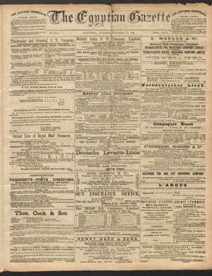 The Egyptian gazette on Nov 26, 1892