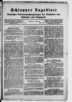 Schlopper Tageblatt vom 07.01.1925