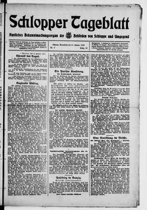 Schlopper Tageblatt on Jan 10, 1925