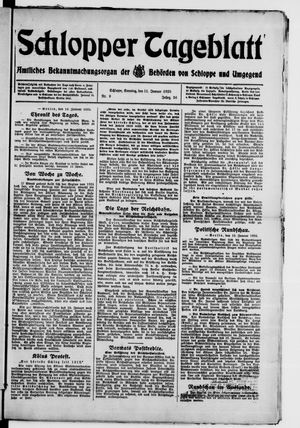 Schlopper Tageblatt on Jan 11, 1925