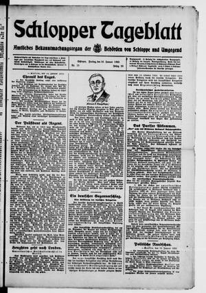 Schlopper Tageblatt vom 16.01.1925