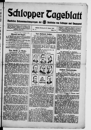 Schlopper Tageblatt vom 18.01.1925