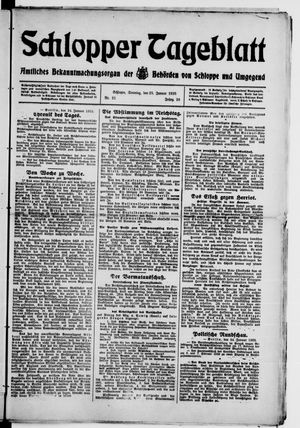 Schlopper Tageblatt on Jan 25, 1925