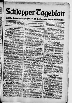 Schlopper Tageblatt vom 28.01.1925