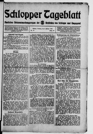 Schlopper Tageblatt on Feb 3, 1925