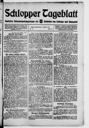 Schlopper Tageblatt vom 07.02.1925