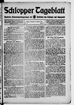 Schlopper Tageblatt vom 17.02.1925