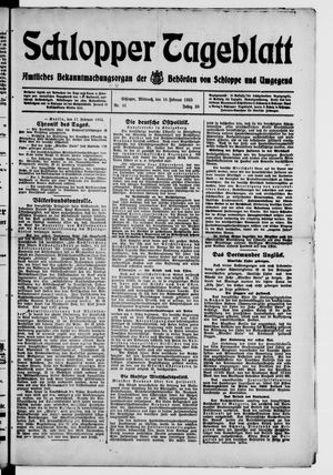 Schlopper Tageblatt vom 18.02.1925
