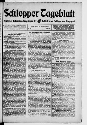 Schlopper Tageblatt vom 20.02.1925